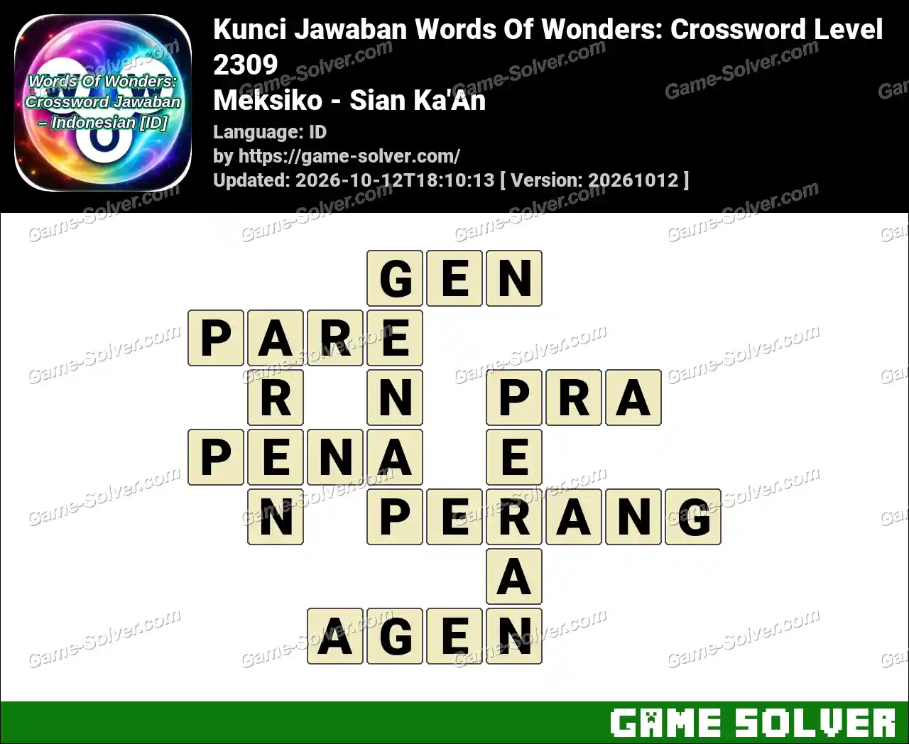 Kunci Jawaban Words Of Wonders: Crossword Level 2309 – Meksiko – Sian Ka’An